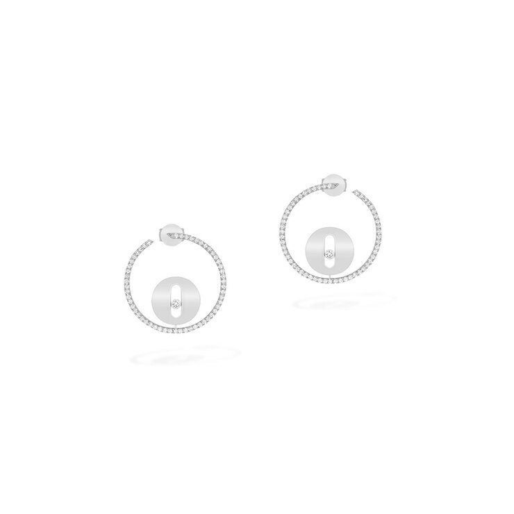 boucles d'oreilles Messika en or blanc 18 ct avec brillant de 0.5 carat