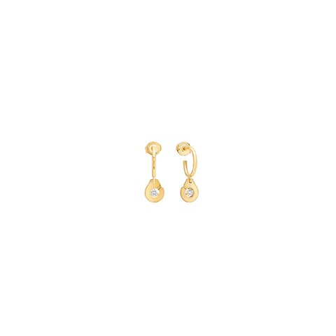 boucles d'oreilles dinh van en or jaune 18 ct avec brillant de 0.20 carat