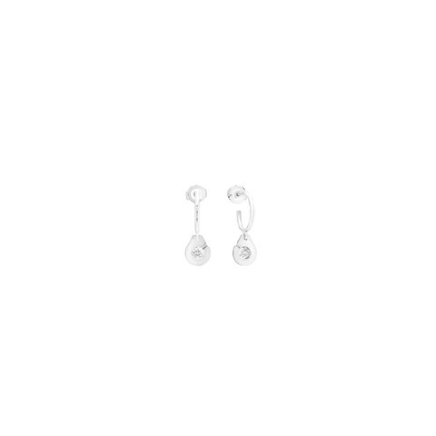 boucles d'oreilles dinh van en or blanc 18 ct avec brillant de 0.20 carat