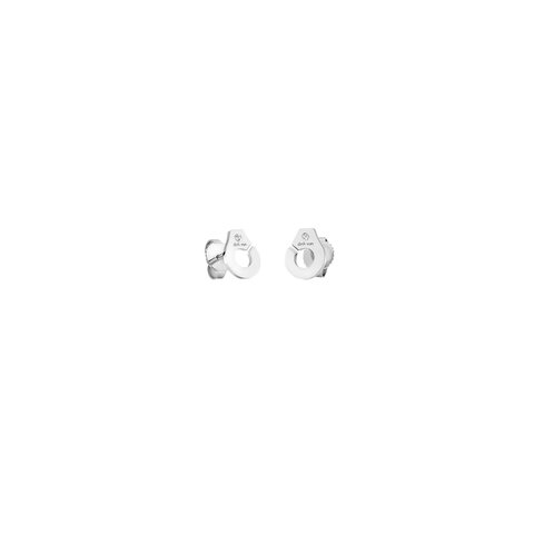 boucles d'oreilles dinh van en or blanc 18 ct avec brillant de 0.01 carat
