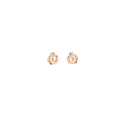 boucles d'oreilles dinh van en or rose 18 ct avec brillant de 0.01 carat