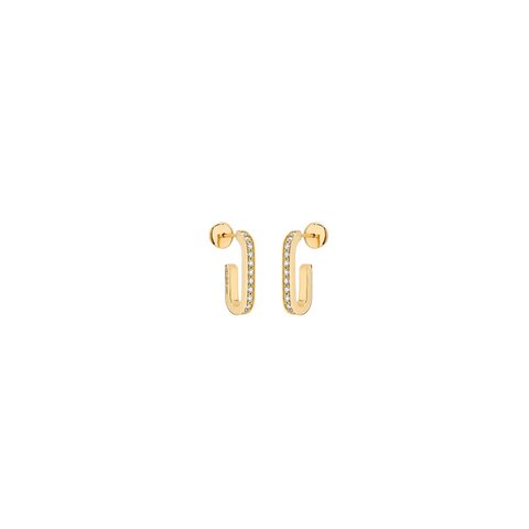 boucles d'oreilles dinh van en or jaune 18 ct avec brillant de 0.40 carat