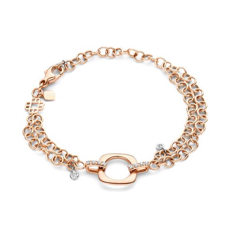 bracelet Bigli en or rose 18 ct avec brillant de 0.33 carat
