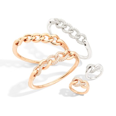 bracelet Pomellato en or rose 18 ct avec brillant de 3.20 carat