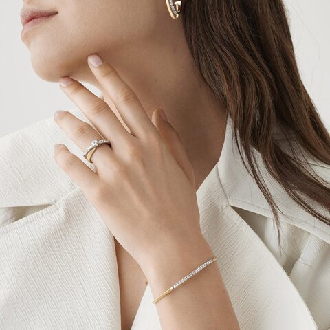 bracelet Marco Bicego en or jaune 18 ct avec brillant de 0.43 carat