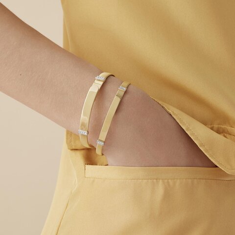 bracelet Marco Bicego en or jaune 18 ct avec brillant de 0.06 carat