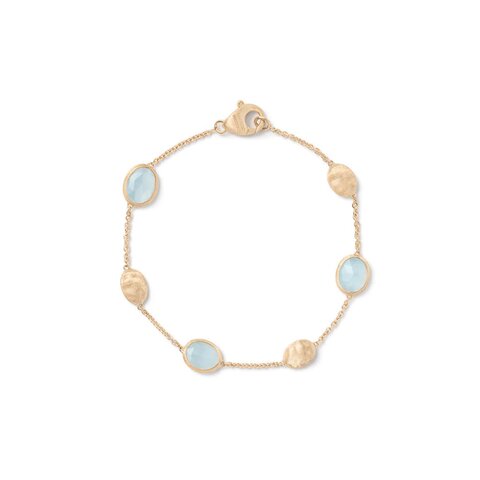 Marco Bicego armband in geel goud 18kt met aquamarijn