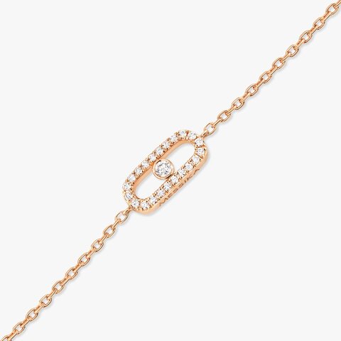 bracelet Messika en or rose 18 ct avec brillant de 0.07 carat