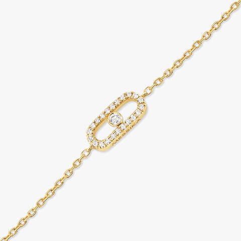 bracelet Messika en or jaune 18 ct avec brillant de 0.07 carat