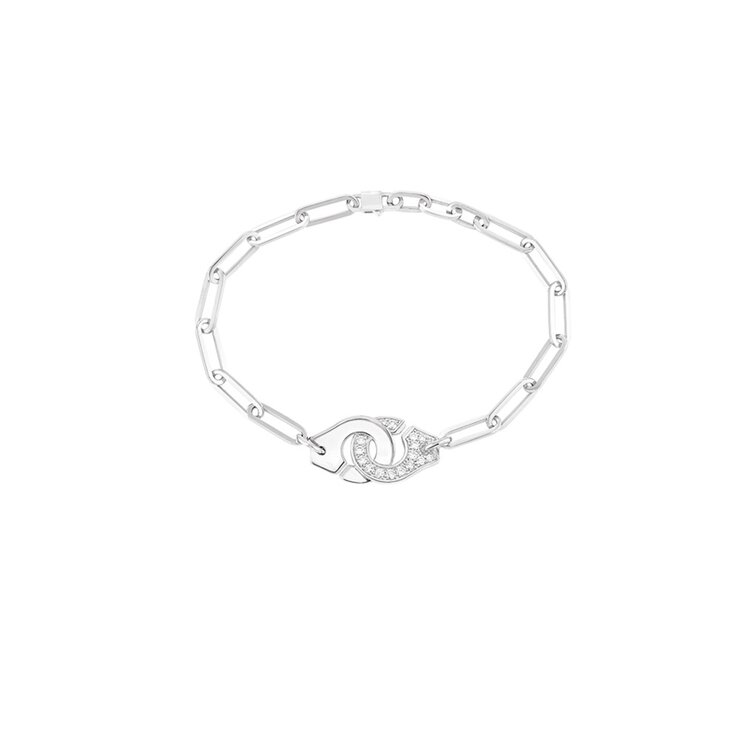bracelet dinh van en or blanc 18 ct avec brillant de 0.25 carat