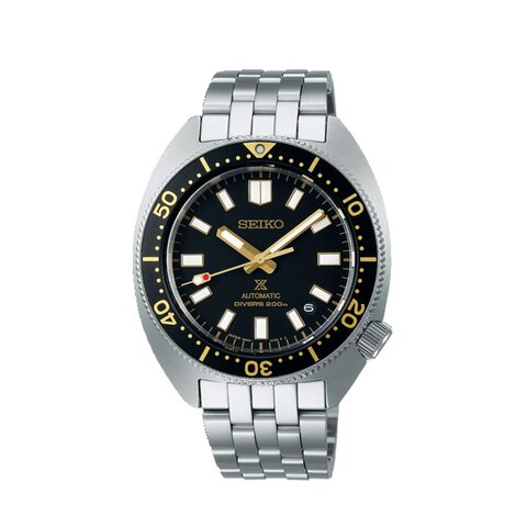 Seiko horloge met een kast in staal, met een wijzerplaat in het zwart en een diameter van 41 mm