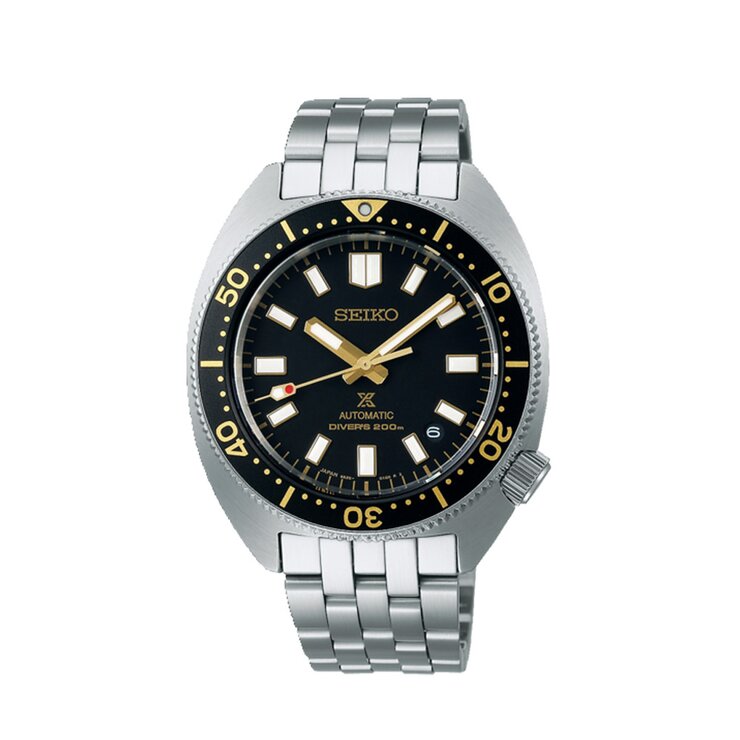 Seiko horloge met een kast in staal, met een wijzerplaat in het zwart en een diameter van 41 mm