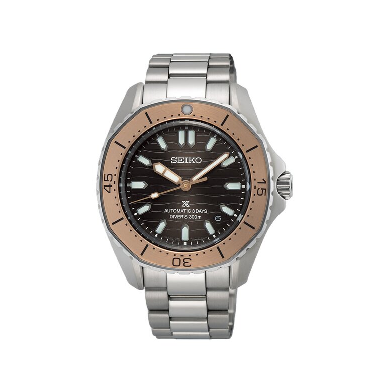 Seiko horloge met een kast in staal, met een wijzerplaat in het grijs en een diameter van 41