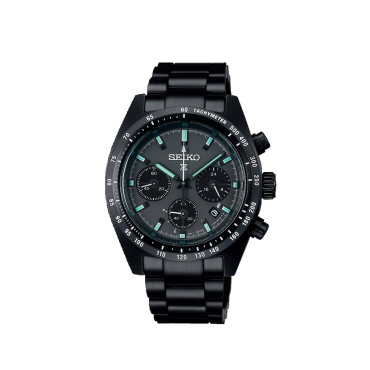 Seiko horloge met een kast in staal, met een wijzerplaat in het zwart en een diameter van 39