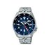 Seiko horloge met een kast in staal, met een wijzerplaat in het blauw en een diameter van 42,5 - thumb