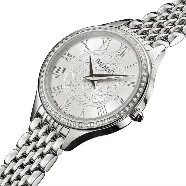 Balmain horloge met een kast in staal, met een wijzerplaat in het zilver en een diameter van 29 mm