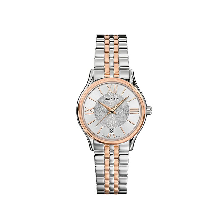 Balmain horloge met een kast in staal, met een wijzerplaat in het zilver en een diameter van 32