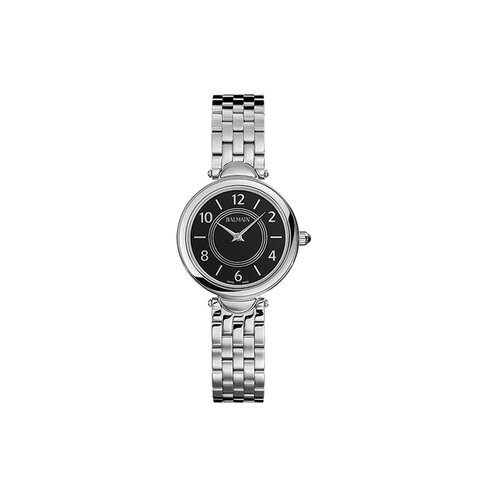 Balmain horloge met een kast in staal, met een wijzerplaat in het zwart en een diameter van 29 mm