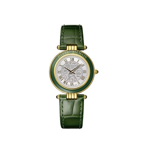 Balmain horloge met een kast in gele pvd-coating, met een wijzerplaat in het zilver en een diameter van 30 mm