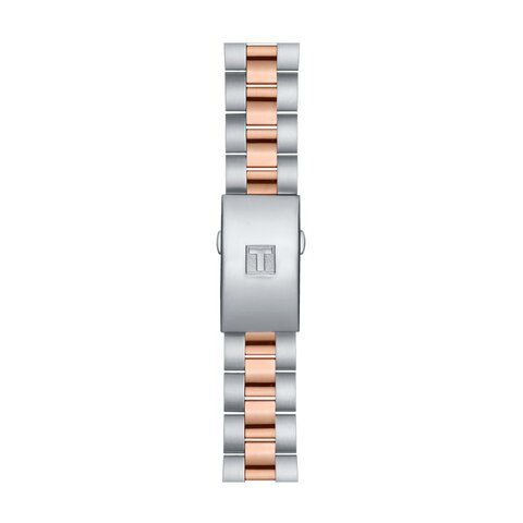 Tissot horloge met een kast in rosé pvd-coating op staal, met een wijzerplaat in het parelmoer en een diameter van 38 mm