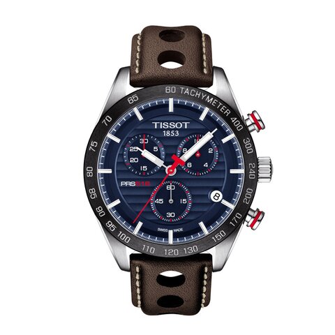 Tissot horloge met een kast in staal, met een wijzerplaat in het blauw en een diameter van 42 mm