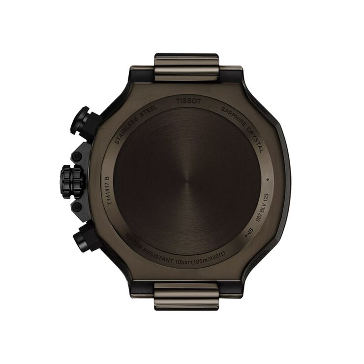 Tissot horloge met een kast in staal, met een wijzerplaat in het grijs en een diameter van 45 mm