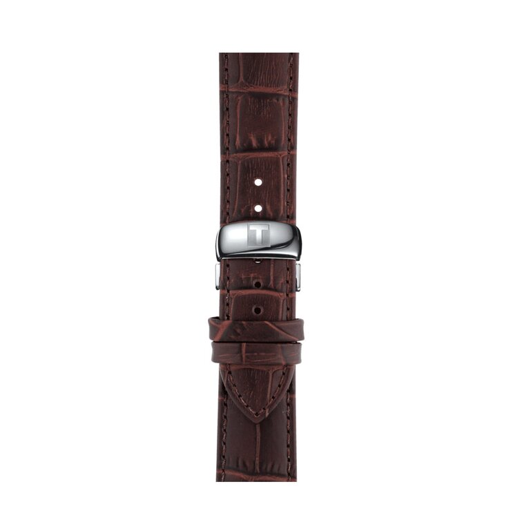 Tissot horloge met een kast in staal, met een wijzerplaat in het zilver en een diameter van 42