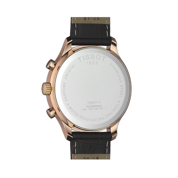 Tissot horloge met een kast in rosé pvd-coating, met een wijzerplaat in het wit en een diameter van 42 mm