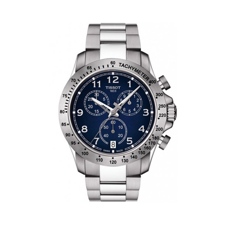 Tissot horloge met een kast in staal, met een wijzerplaat in het blauw en een diameter van 42.5 mm