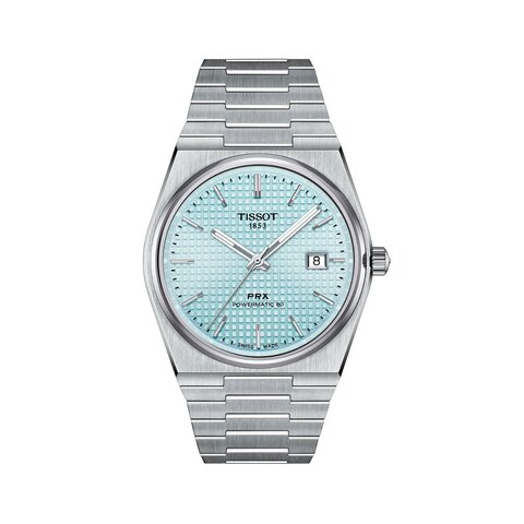 Tissot horloge met een kast in staal, met een wijzerplaat in het blauw en een diameter van 40 mm