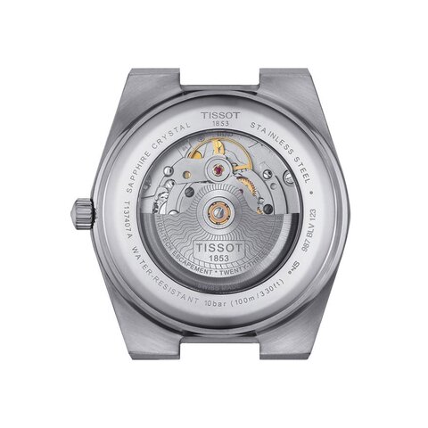 Tissot horloge met een kast in staal, met een wijzerplaat in het blauw en een diameter van 40 mm