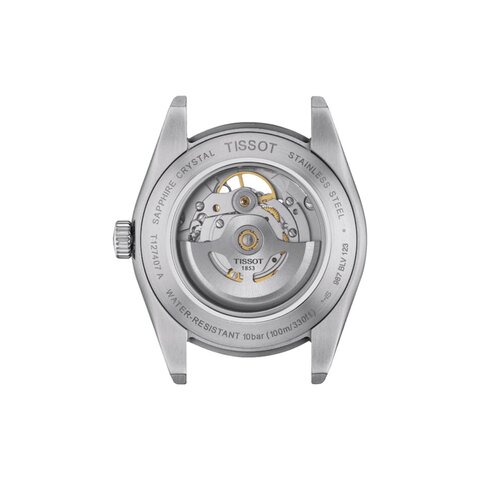 Tissot horloge met een kast in staal, met een wijzerplaat in het grijs en een diameter van 40 mm