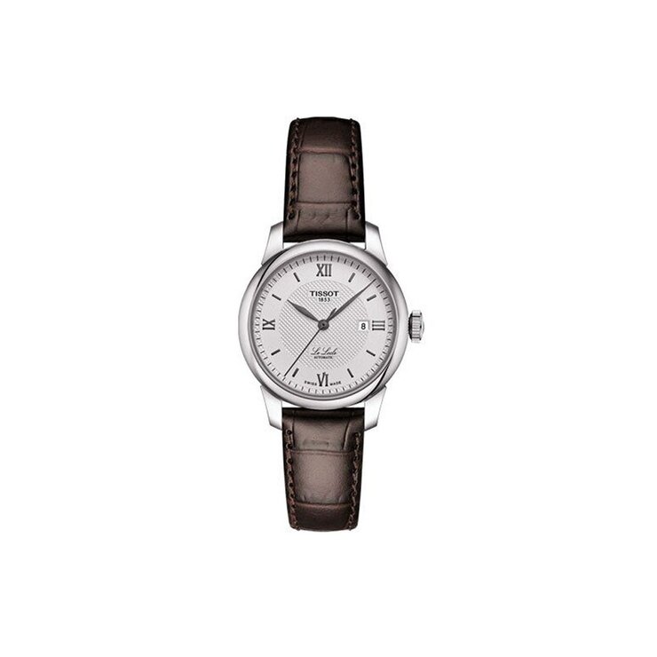 montre Tissot avec un boîtier en acier, un cadran argent et un diamètre de 29