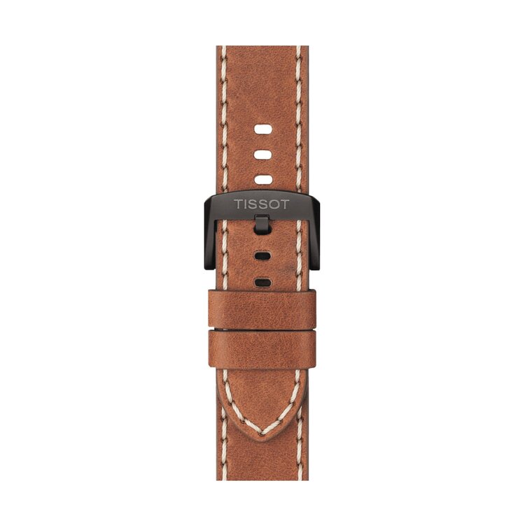 Tissot horloge met een kast in staal, met een wijzerplaat in het zwart en een diameter van 45 mm