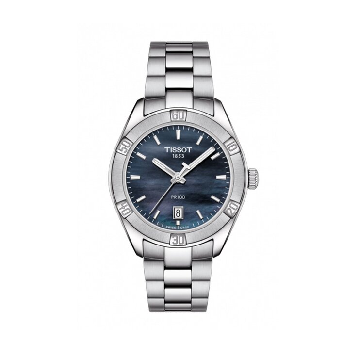 Tissot horloge met een kast in staal, met een wijzerplaat in het grijs en een diameter van 36