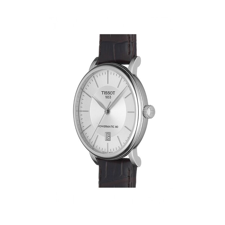 Tissot horloge met een kast in staal, met een wijzerplaat in het zilver en een diameter van 40 mm