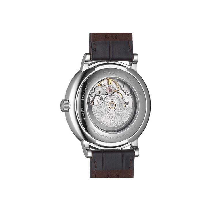 Tissot horloge met een kast in staal, met een wijzerplaat in het zilver en een diameter van 40 mm