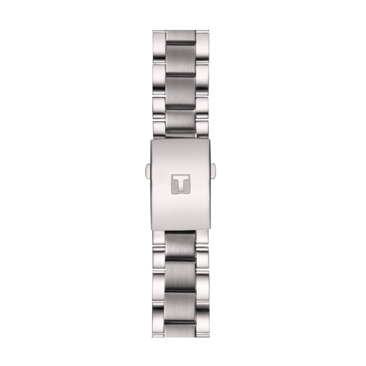 Tissot horloge met een kast in staal, met een wijzerplaat in het zwart en een diameter van 42 mm