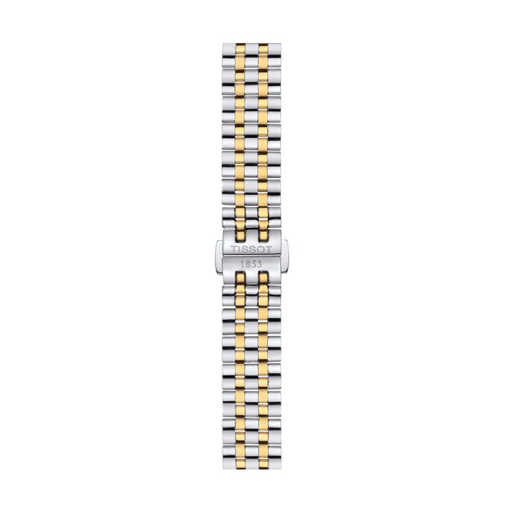 Tissot horloge met een kast in gele pvd-coating op staal, met een wijzerplaat in het zilver en een diameter van 30 mm
