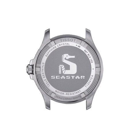 Tissot horloge met een kast in staal, met een wijzerplaat in het zwart en een diameter van 40 mm