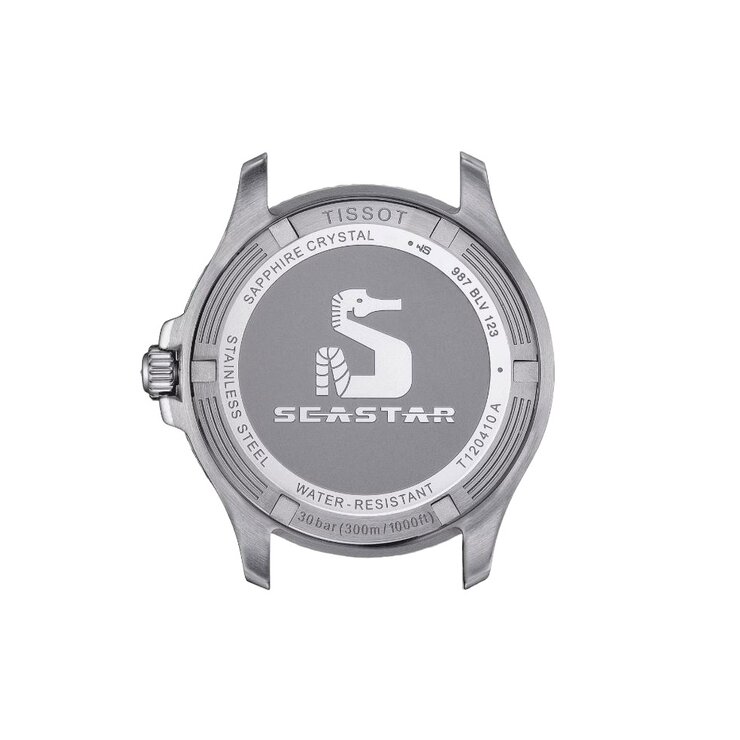 Tissot horloge met een kast in staal, met een wijzerplaat in het zwart en een diameter van 40 mm