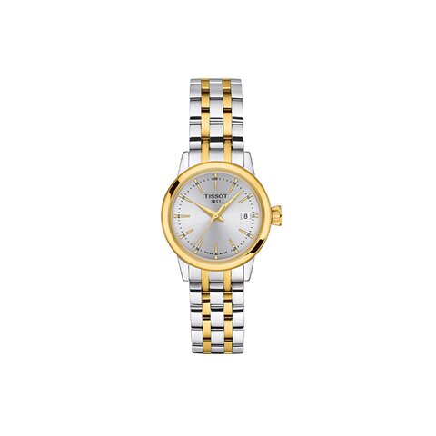 Tissot horloge met een kast in staal, met een wijzerplaat in het zilver en een diameter van 28 mm