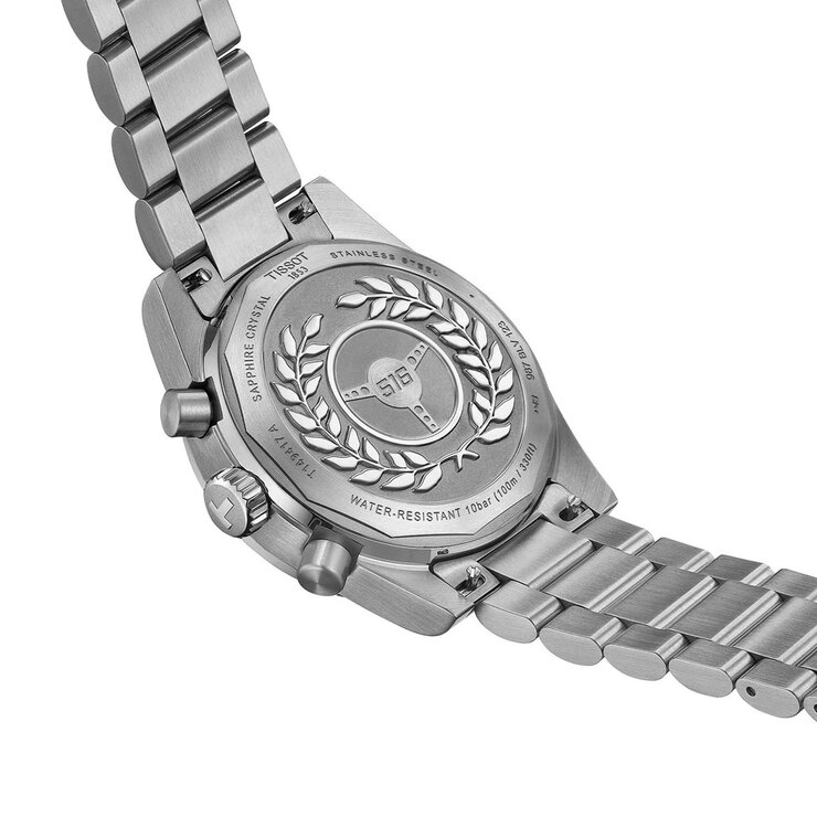 Tissot horloge met een kast in staal, met een wijzerplaat in het zwart en een diameter van 40