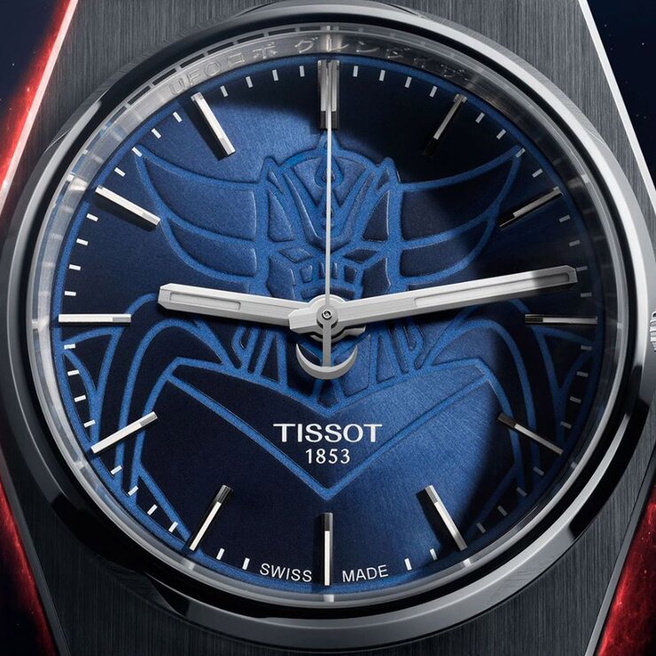 Tissot horloge met een kast in staal, met een wijzerplaat in het blauw en een diameter van 40