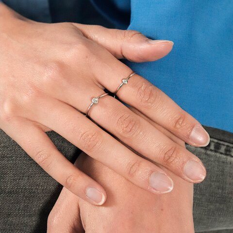 Casteur by Casteur ring in wit goud 18kt met briljant van 0,10 karaat