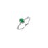 bague Casteur by Casteur en or blanc 18 ct avec émeraude ovale entouré de briljants de 0,21 karaat - thumb