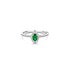 bague Casteur by Casteur en or blanc 18 ct avec émeraude ovale entouré de briljants de 0,21 karaat - thumb