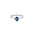 bague Casteur by Casteur en or blanc 18 ct avec saphir ovale comme pierre principale entouré de briljants de 0,10 karaat - thumb