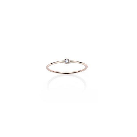Burato Gioilelli ring in rosé goud 18kt met briljant van 0,03 karaat