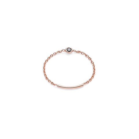 Burato Gioilelli ring in rosé goud 18kt met zwarte briljant van 0,03 karaat